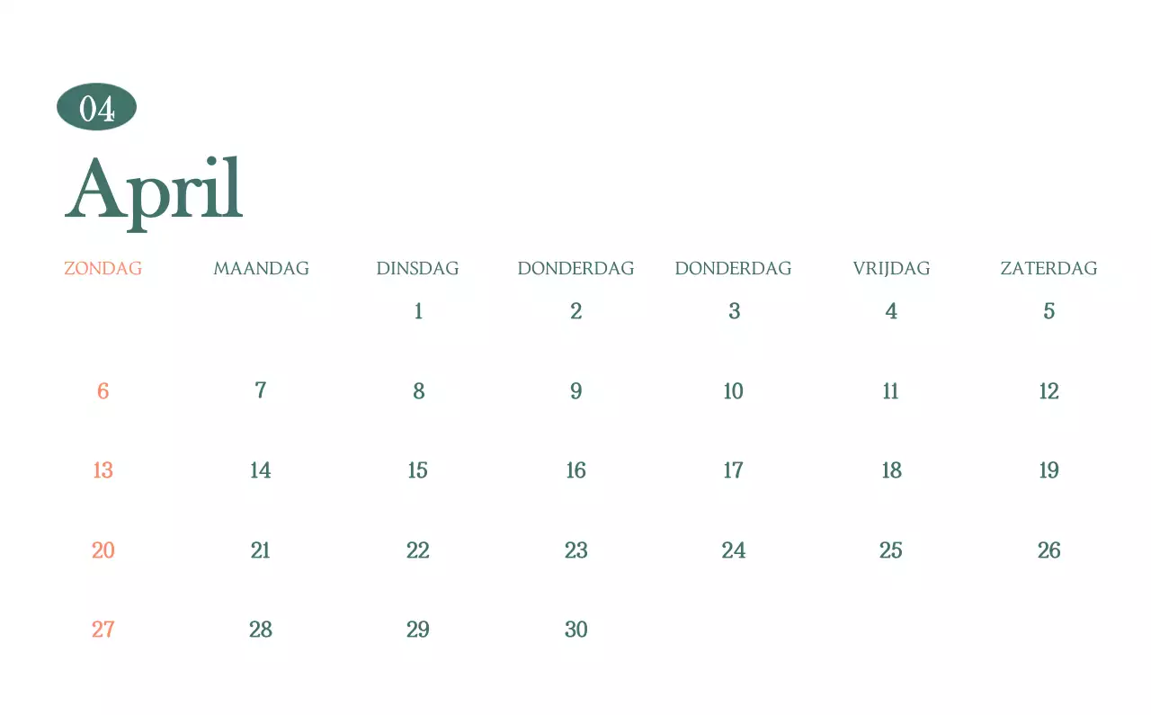 Een moderne cafékalender met aanbevelingen voor de drank van de maand