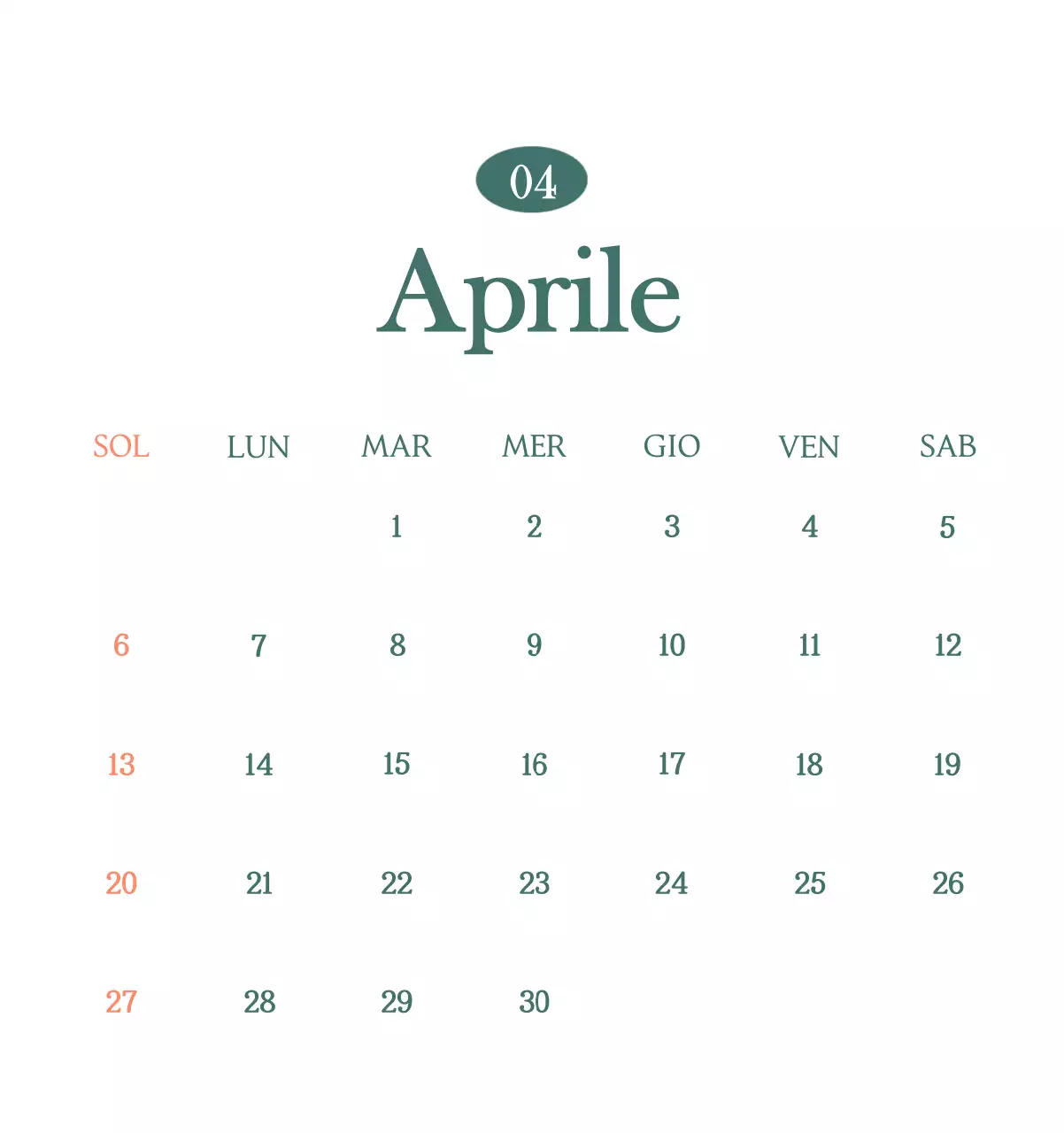 Un moderno calendario dei caffè con i consigli per la bevanda del mese