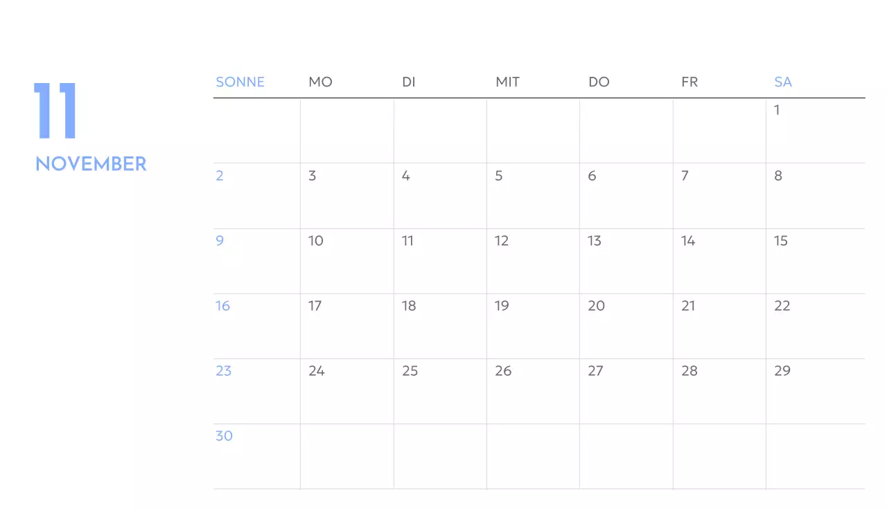 Foto-Zielverfolgungskalender mit einem Hauch von Blau