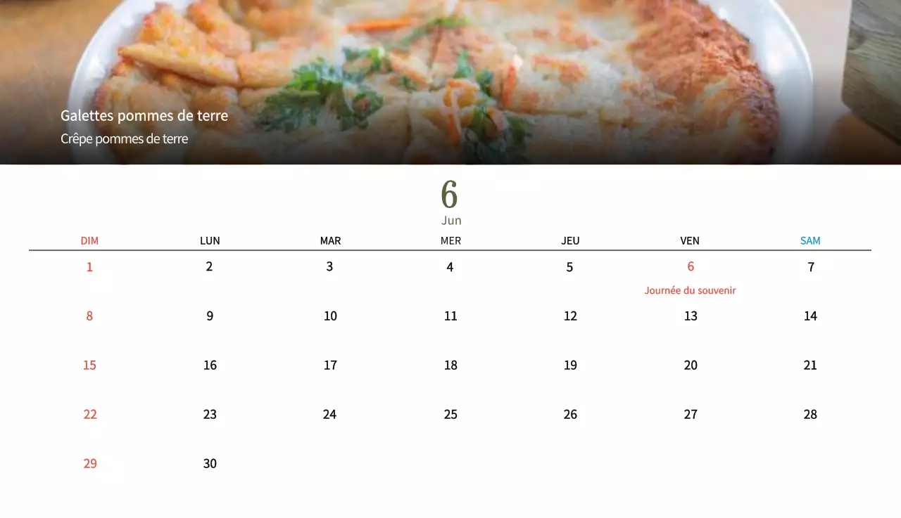 Calendrier de l'alimentation traditionnelle beige