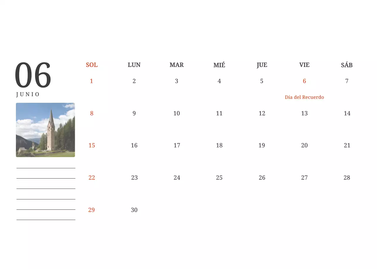 Un calendario conceptual fotográfico con iglesias pintadas en paisajes