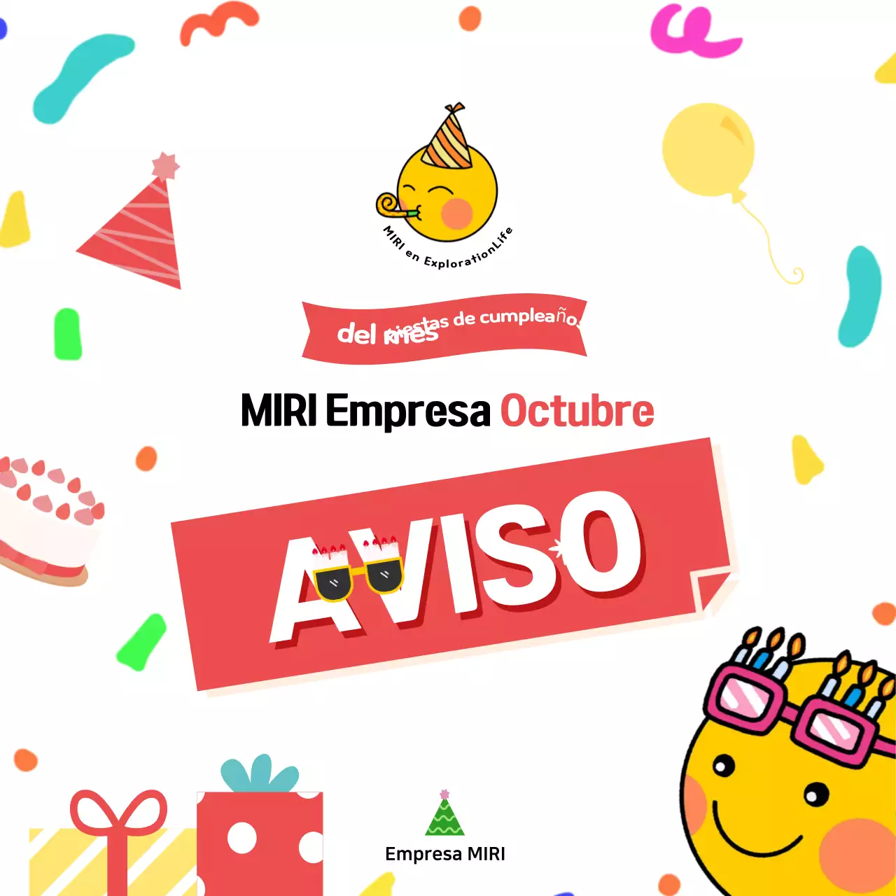 Anuncios rojos de cumpleaños