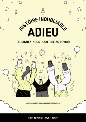 invitation d'adieu moderne jaune