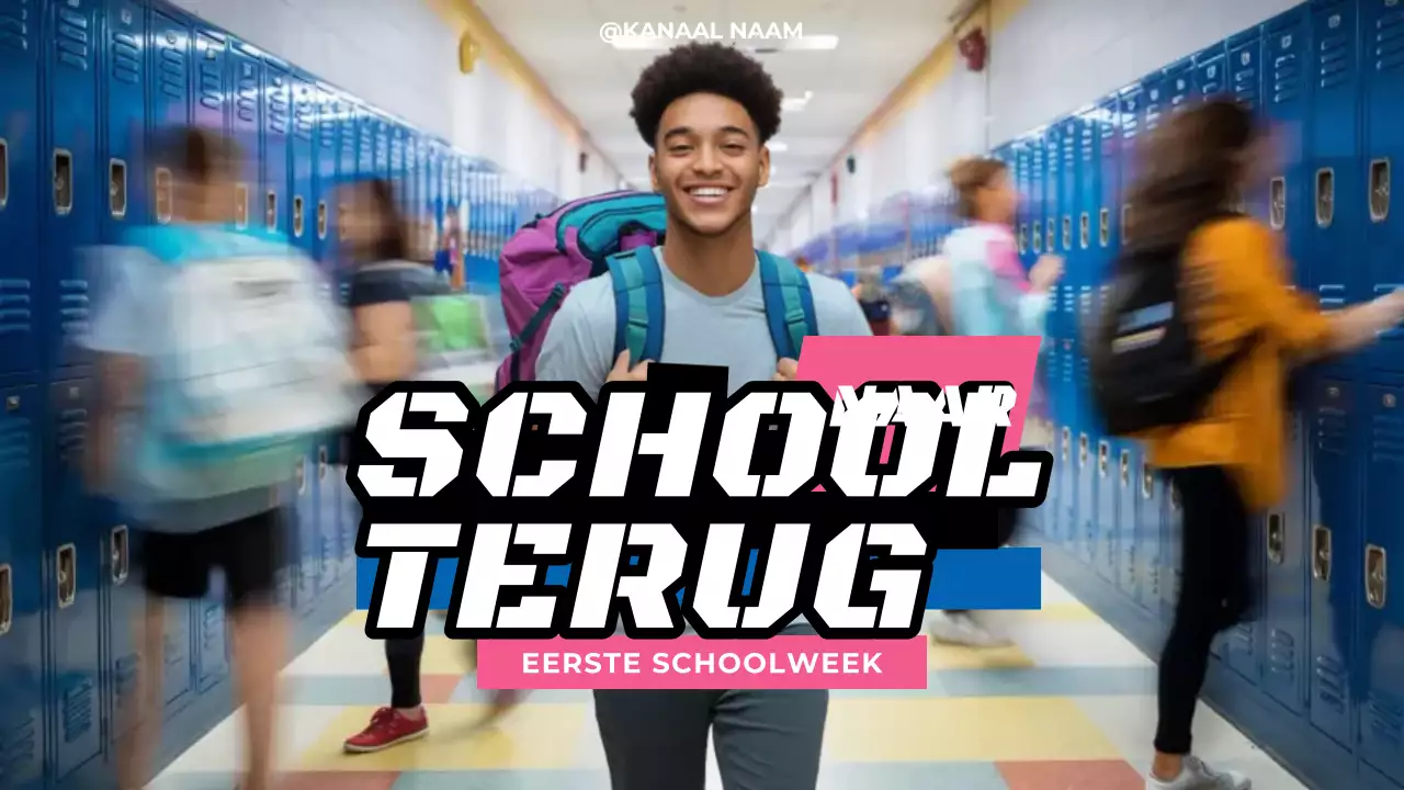 wit blauw roze terug naar school vlog moderne stijl