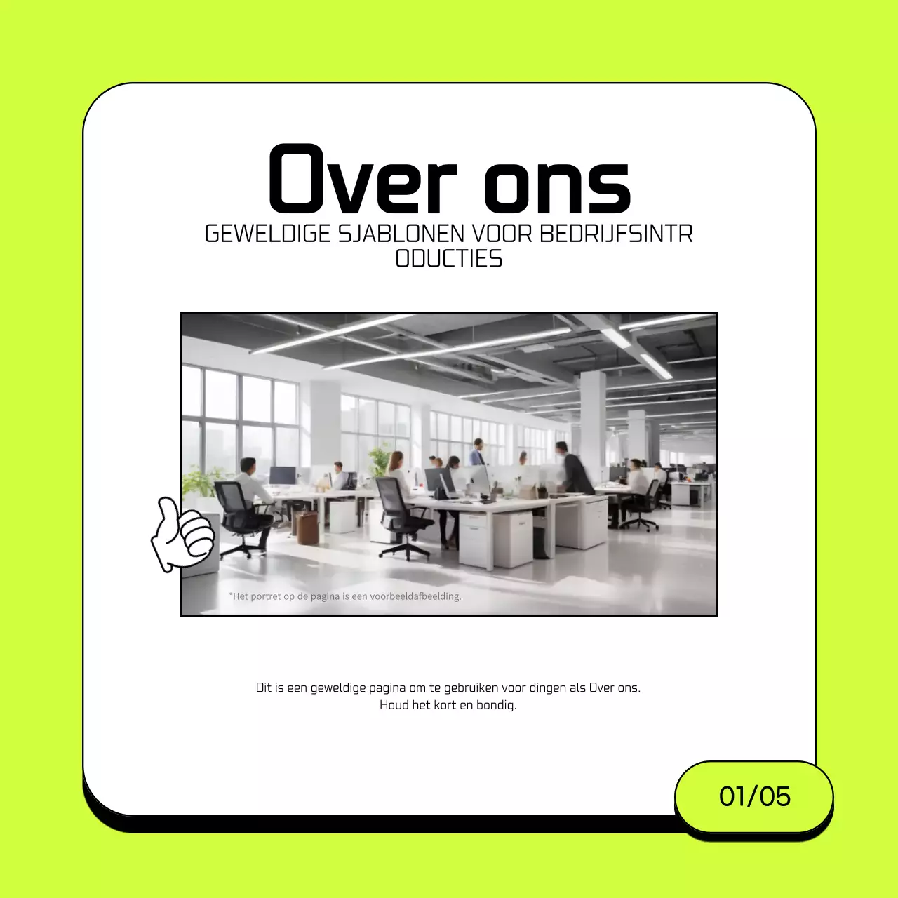 Eenvoudige zakelijke sollicitatiebrief in chartreuse en wit