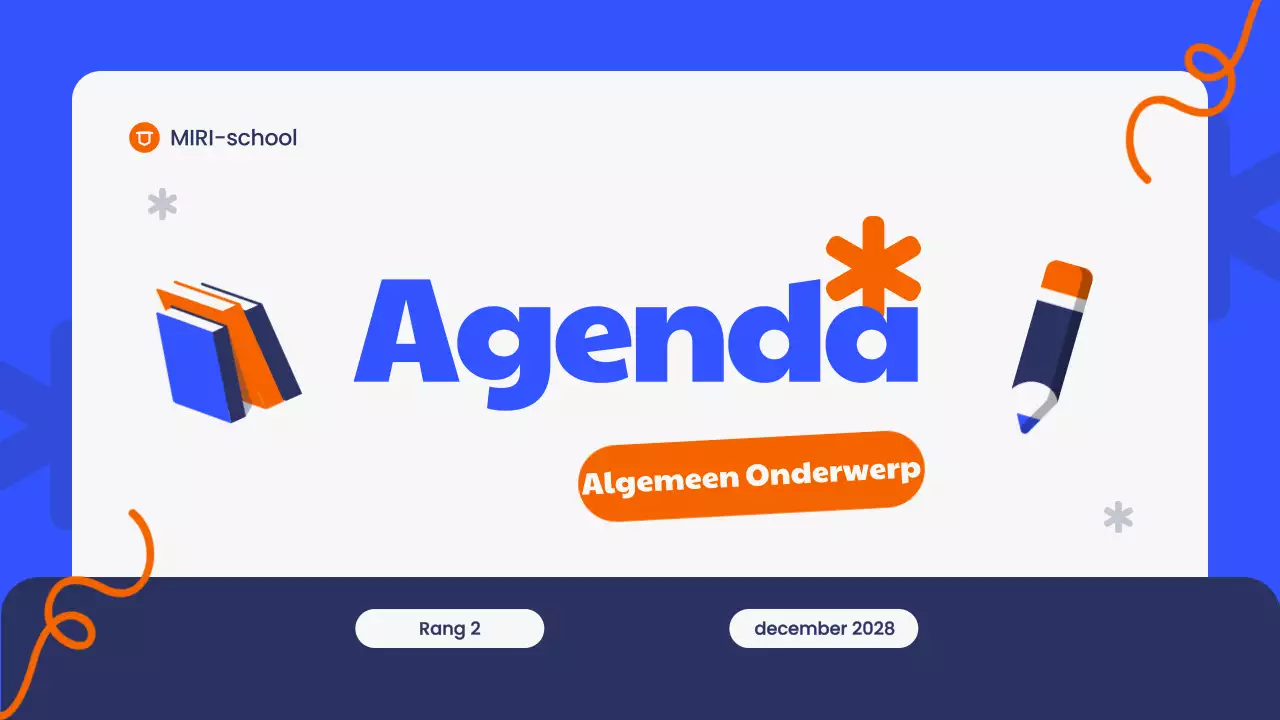 Presentatie Blauwe Moderne Klasagenda Planner