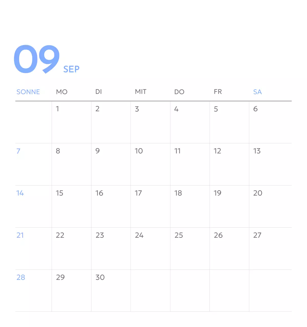 Foto-Zielverfolgungskalender mit einem Hauch von Blau