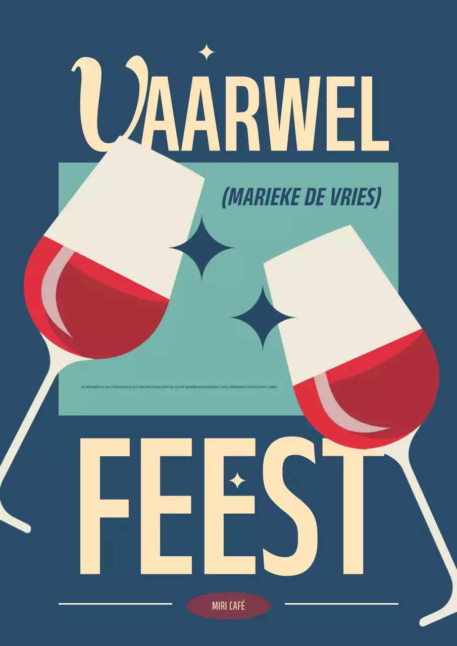 rood retro afscheidsuitnodiging