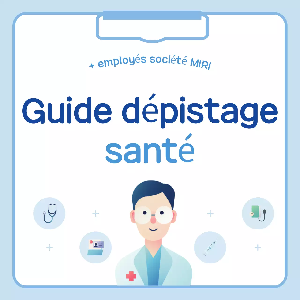 Avis de bilan de santé simple en bleu clair