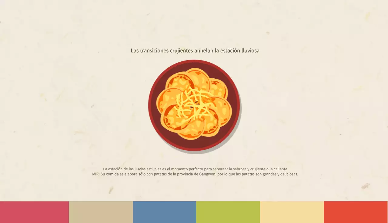 Calendario de comidas tradicionales en beige