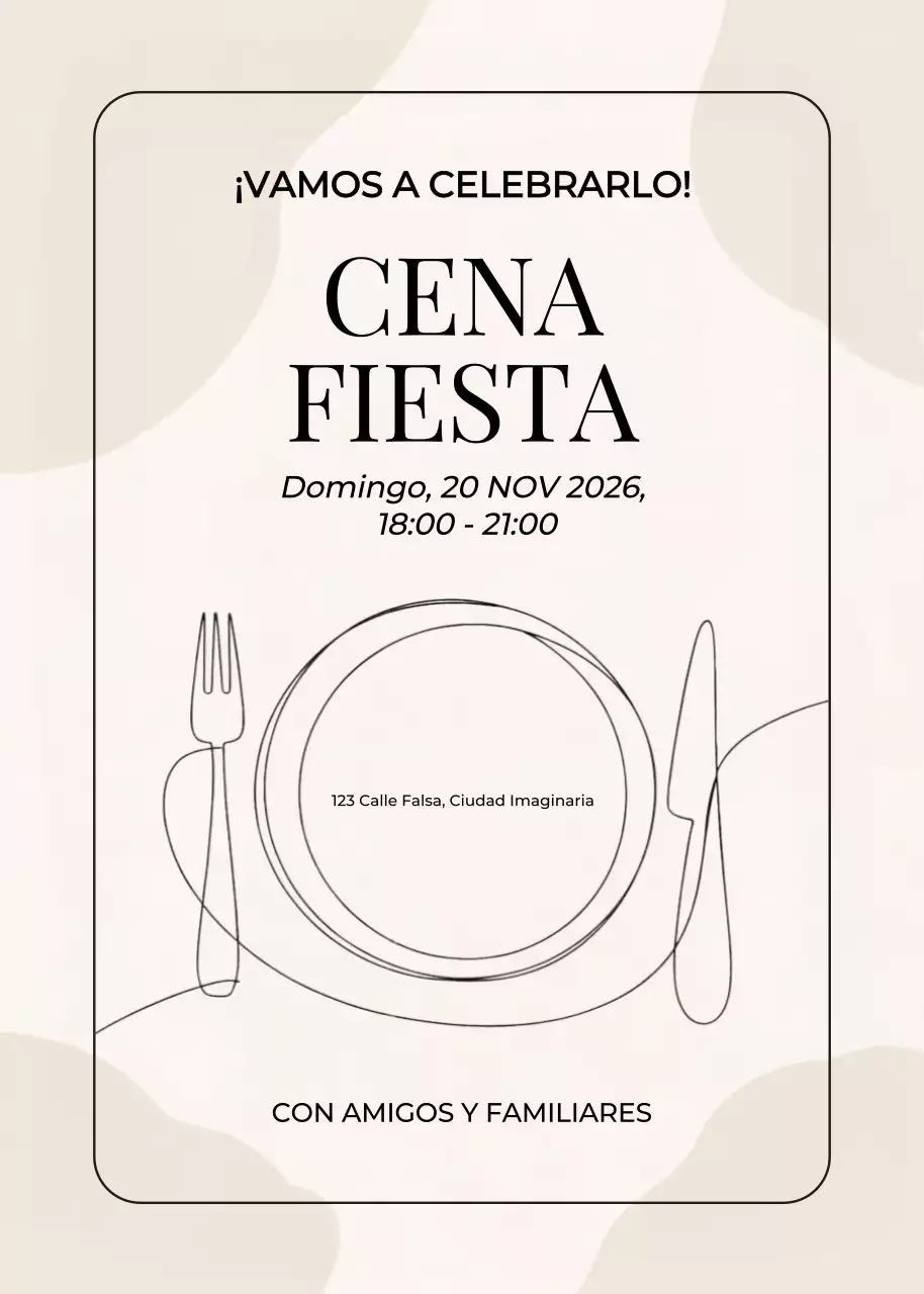 invitación estética beige para la cena de acción de gracias