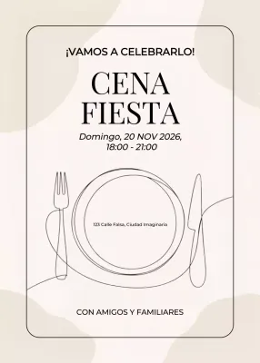 invitación estética beige para la cena de acción de gracias
