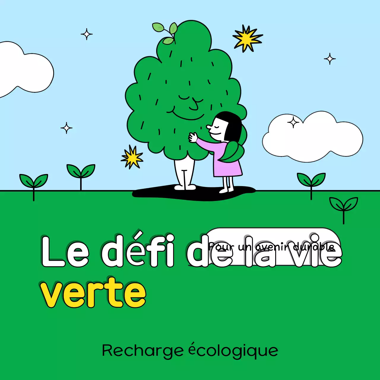 Promouvoir le défi vert et bleu clair pour la vie