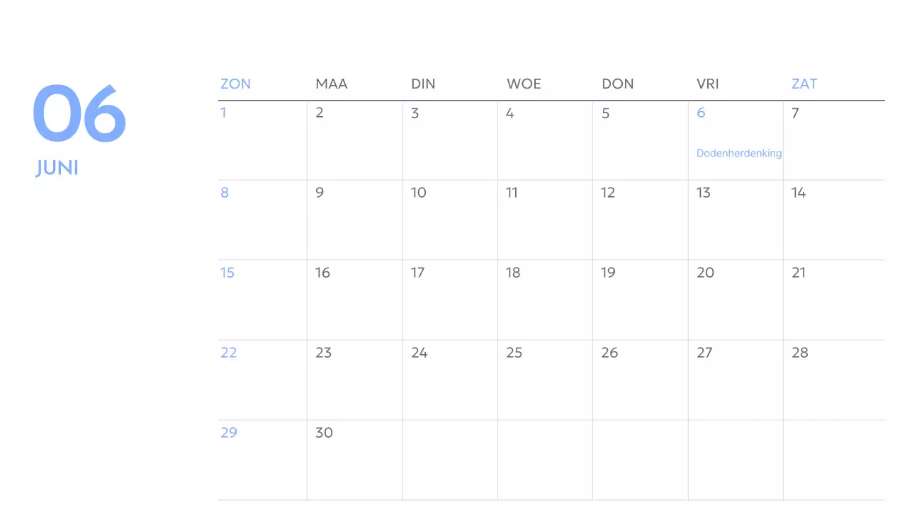 Photo goal tracker kalender met een vleugje blauw