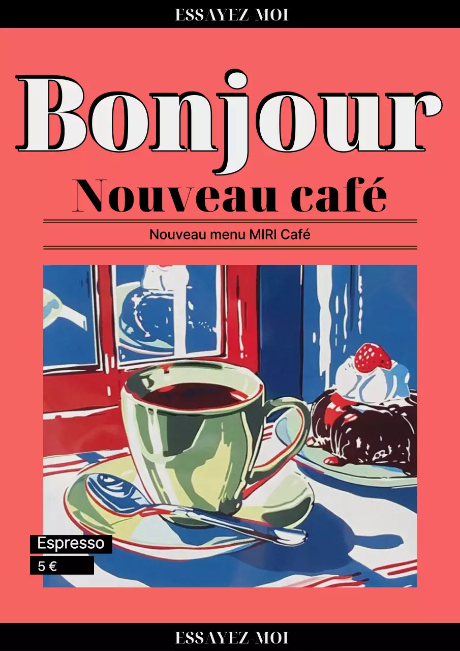 Publicité vintage rouge pour le café