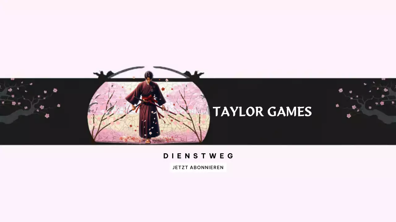 rosa schwarz gaming youtube kanal vorlage traditioneller stil