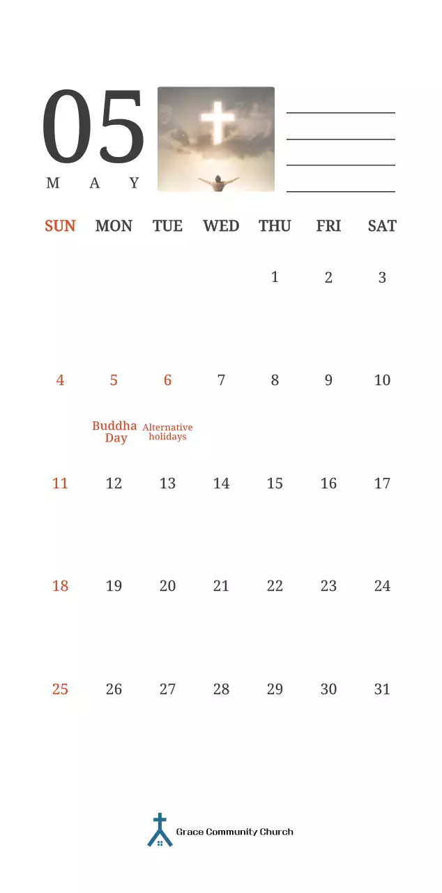 A photographic concept calendar featuring a church in a landscape painting