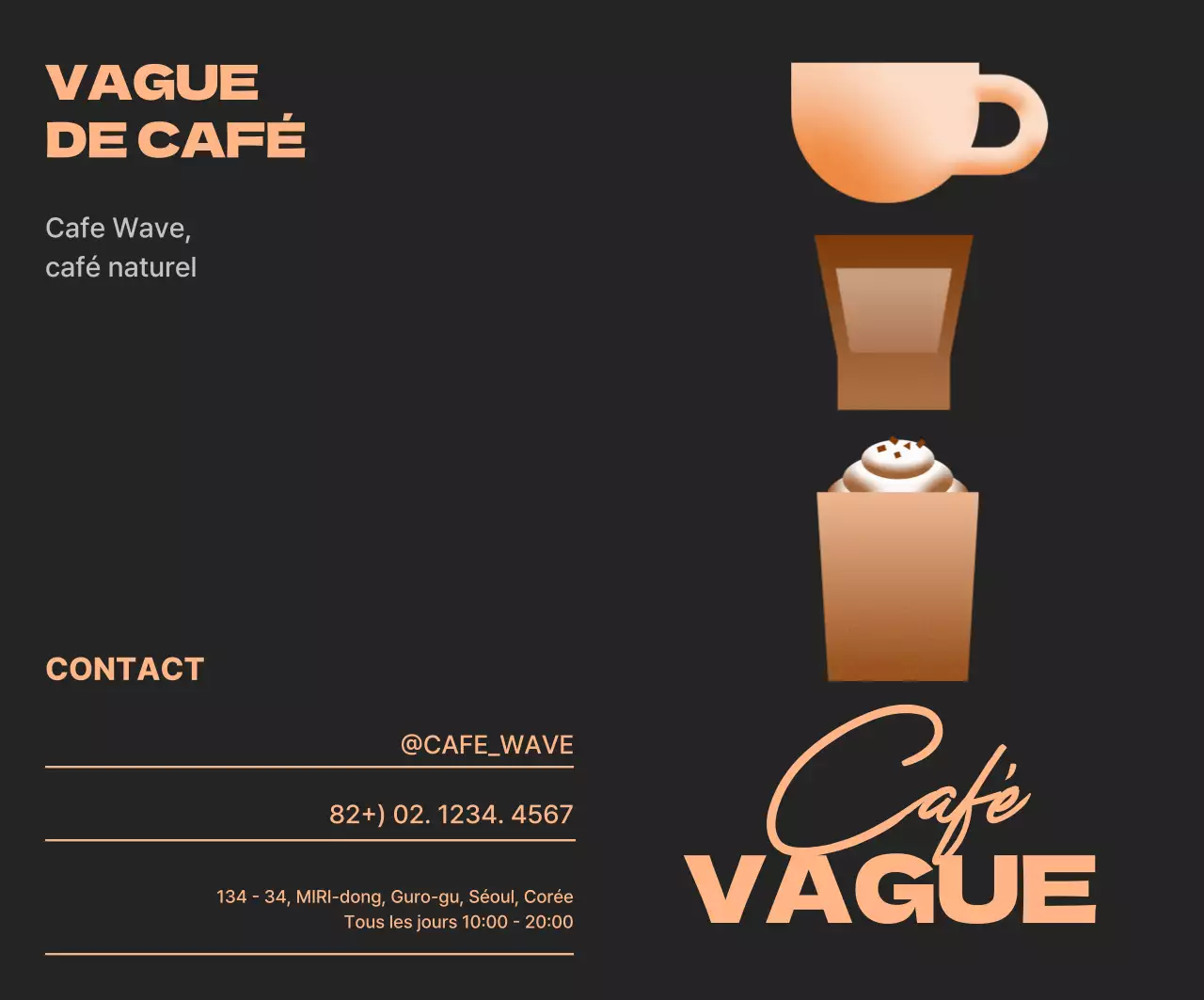 Annonce de café moderne noir