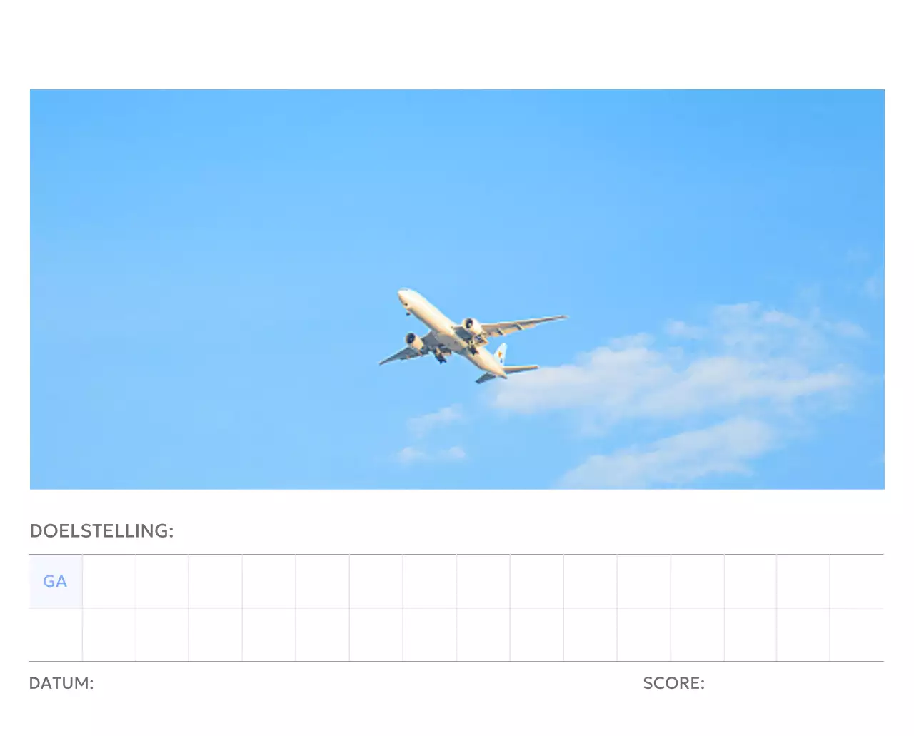 Photo goal tracker kalender met een vleugje blauw