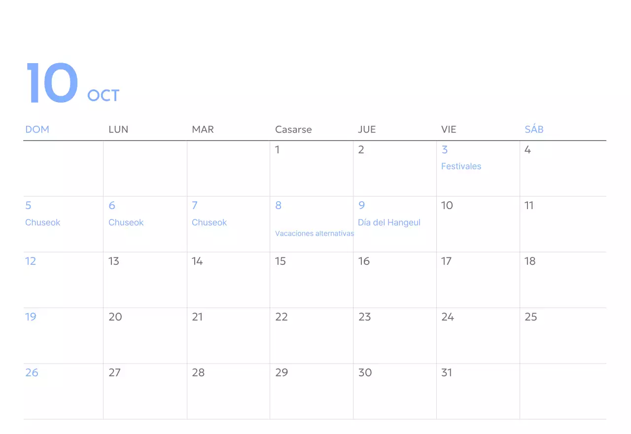 Calendario fotográfico de seguimiento de objetivos con un toque de azul