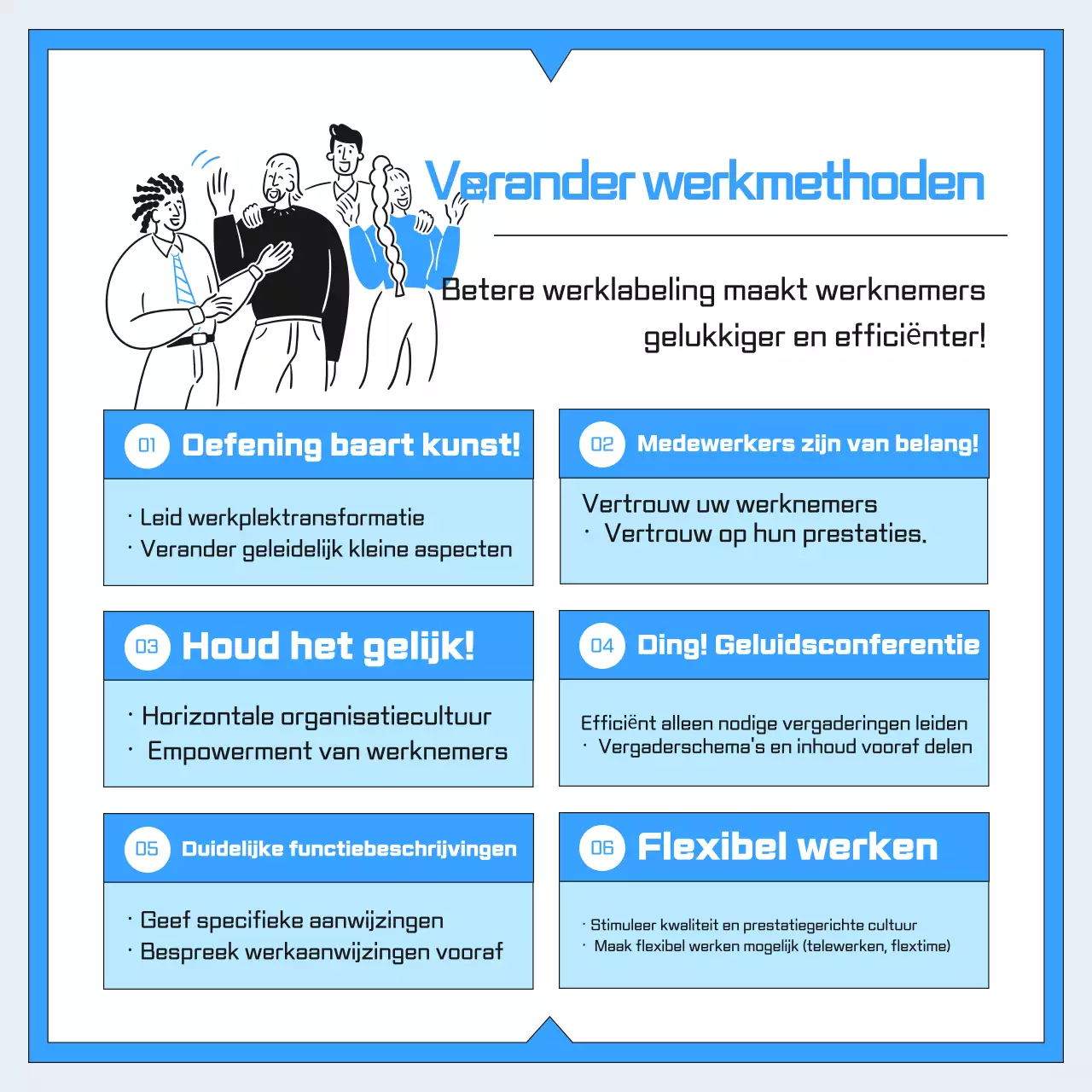 Blauwe gids voor moderne werkcultuur