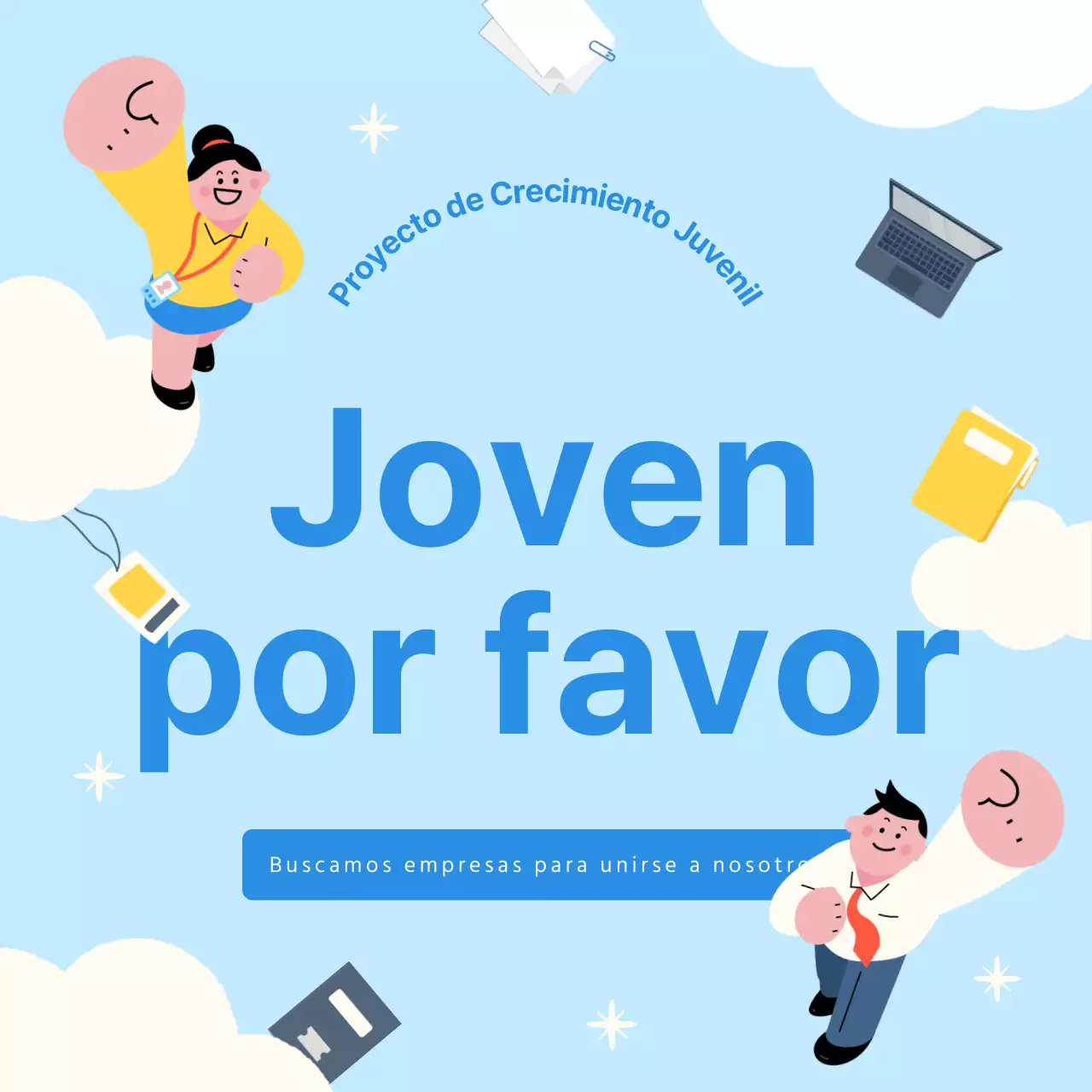 Reclutamiento de jóvenes de azul claro