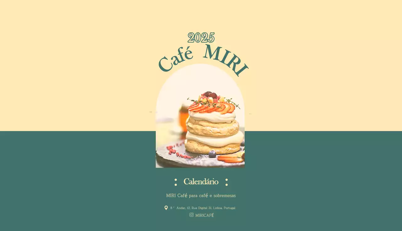 Um calendário moderno de cafés com recomendações da bebida do mês