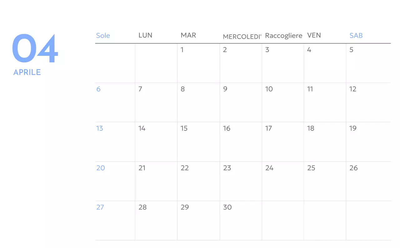Calendario con foto tracciatore di obiettivi con un tocco di blu