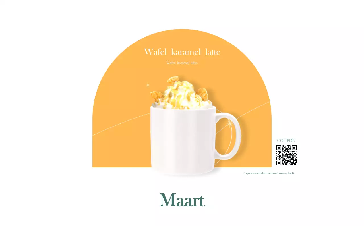 Een moderne cafékalender met aanbevelingen voor de drank van de maand