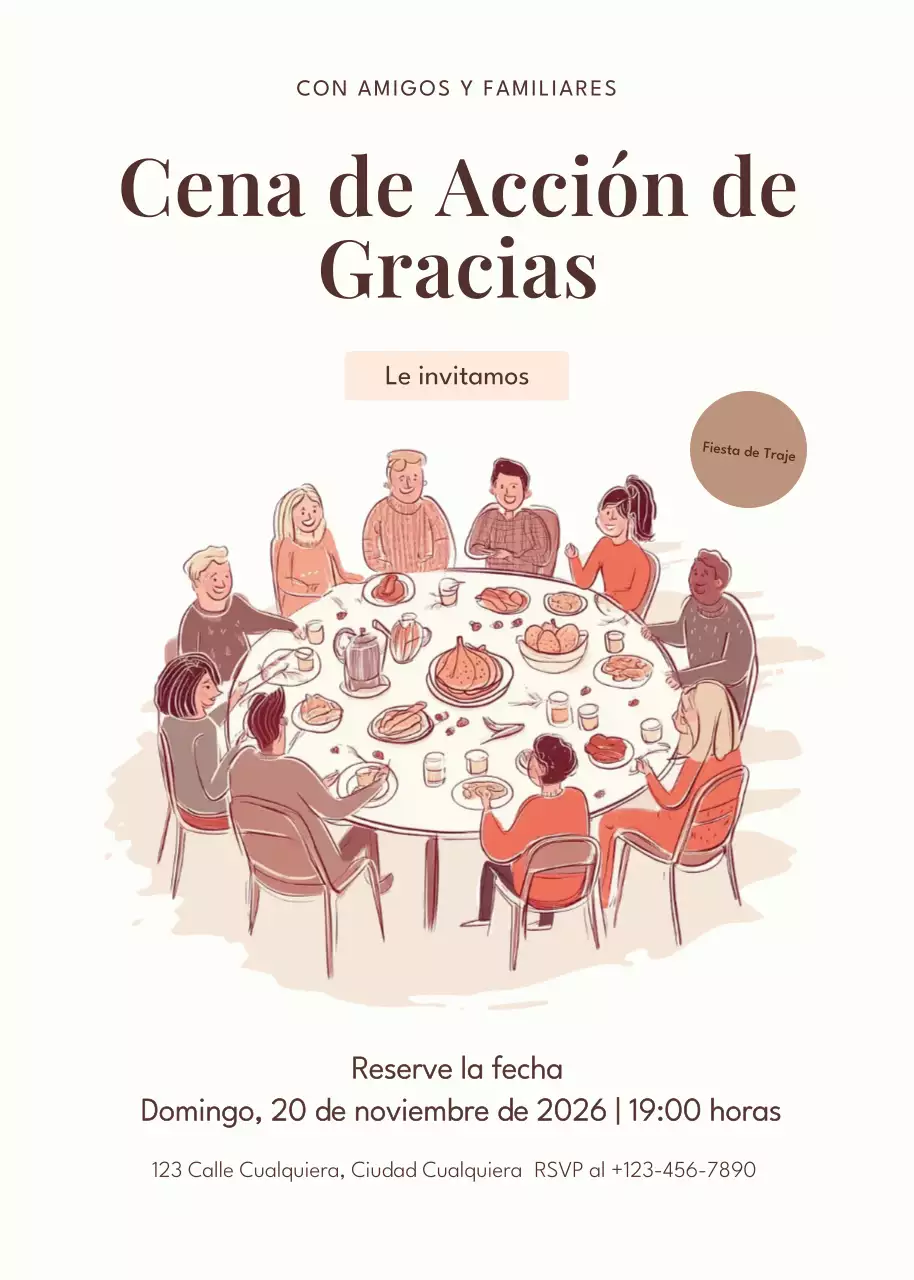 beige invitación tradicional de Acción de Gracias