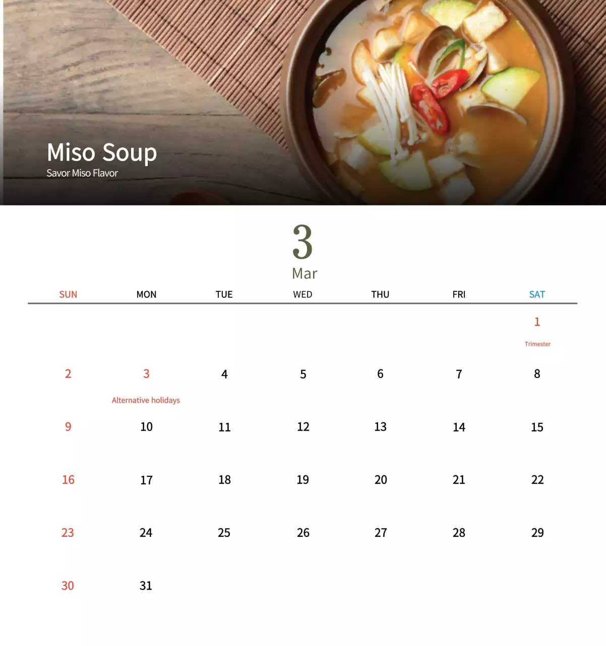 Kalender Makanan Tradisional Krem