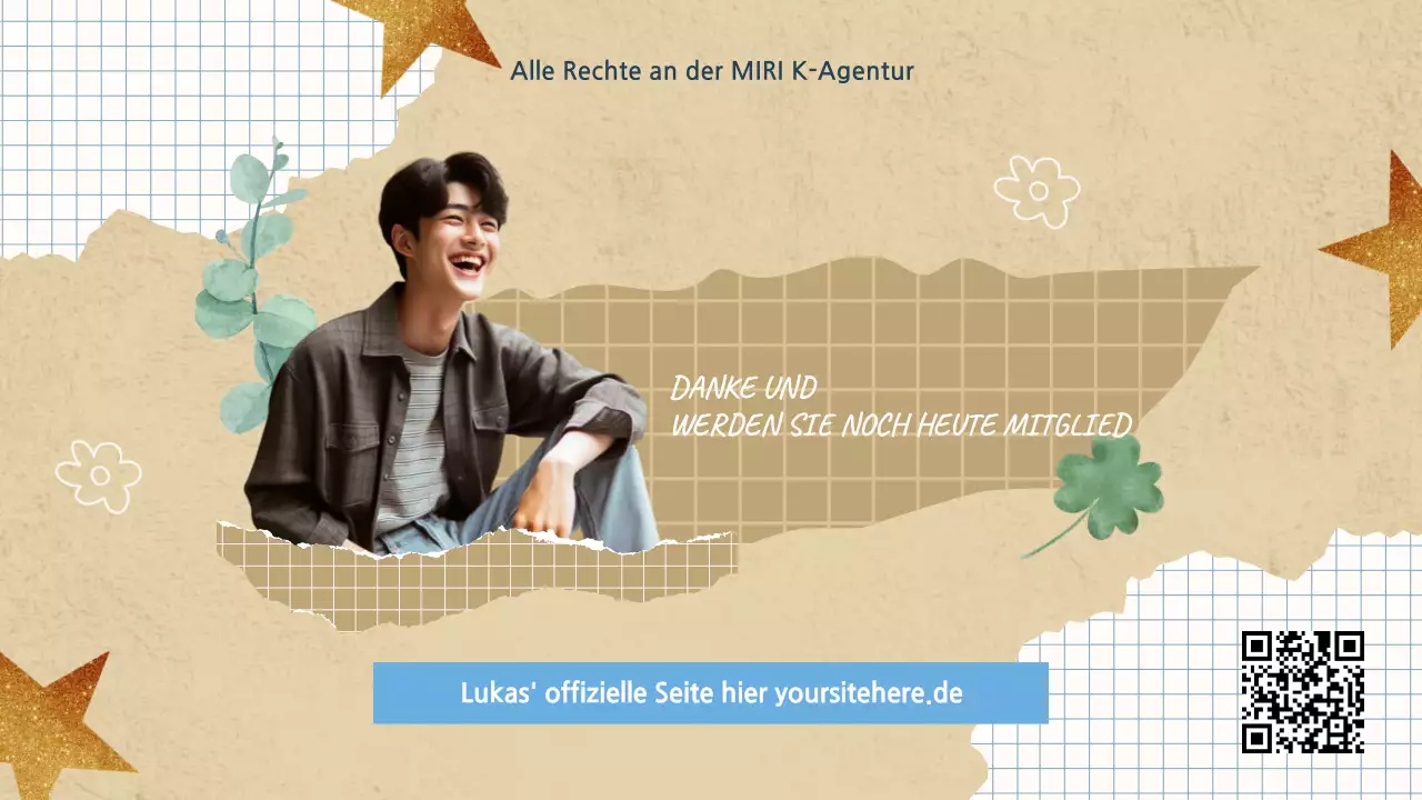 beige ästhetische moderne Scrapbook-Stil k-drama Präsentation