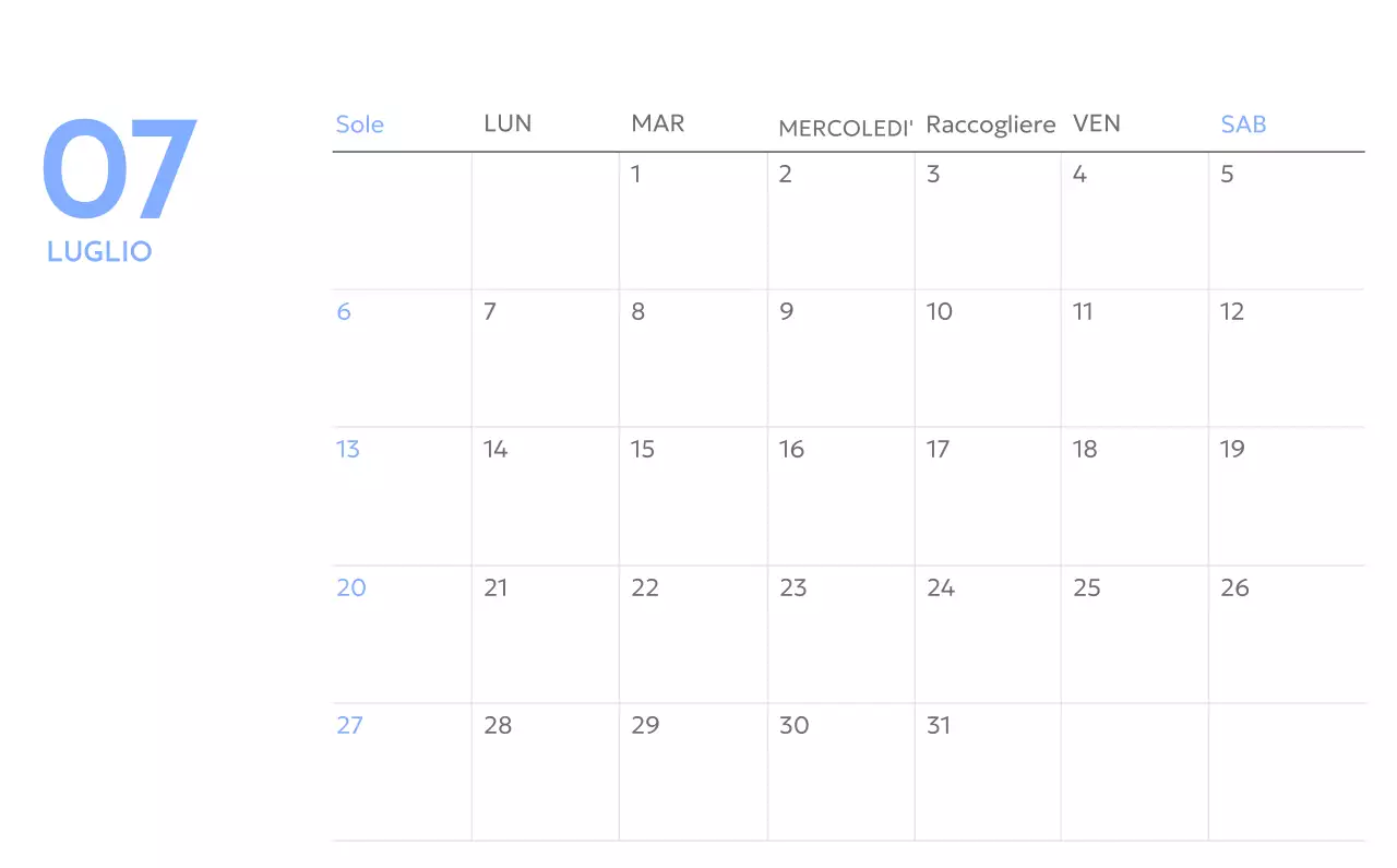 Calendario con foto tracciatore di obiettivi con un tocco di blu