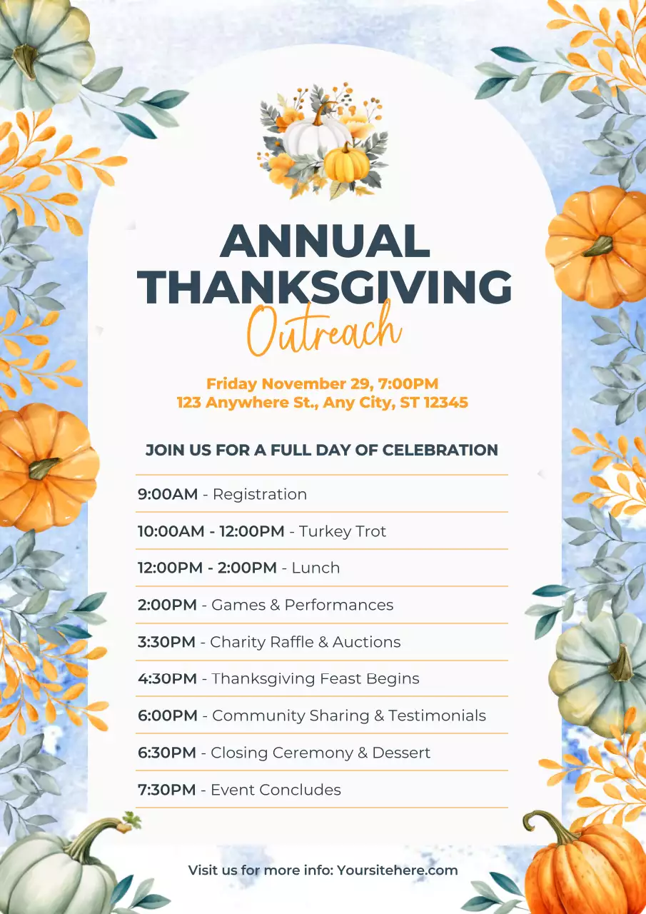 Orange Rustic Thanksgiving Event Poster