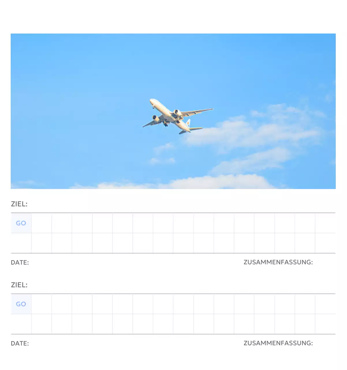 Foto-Zielverfolgungskalender mit einem Hauch von Blau