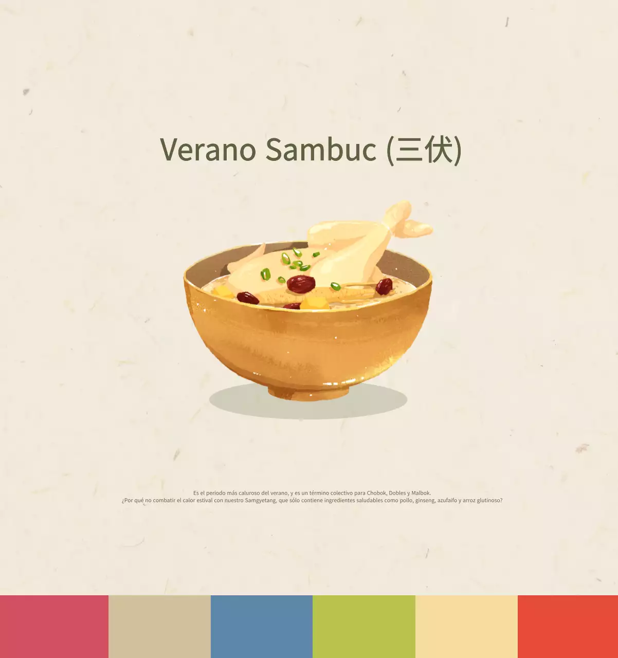 Calendario de comidas tradicionales en beige