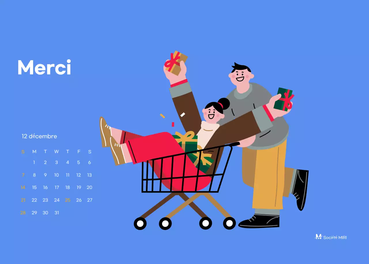 Calendrier de motivation avec des illustrations énergiques et des citations positives sur un fond bleu clair