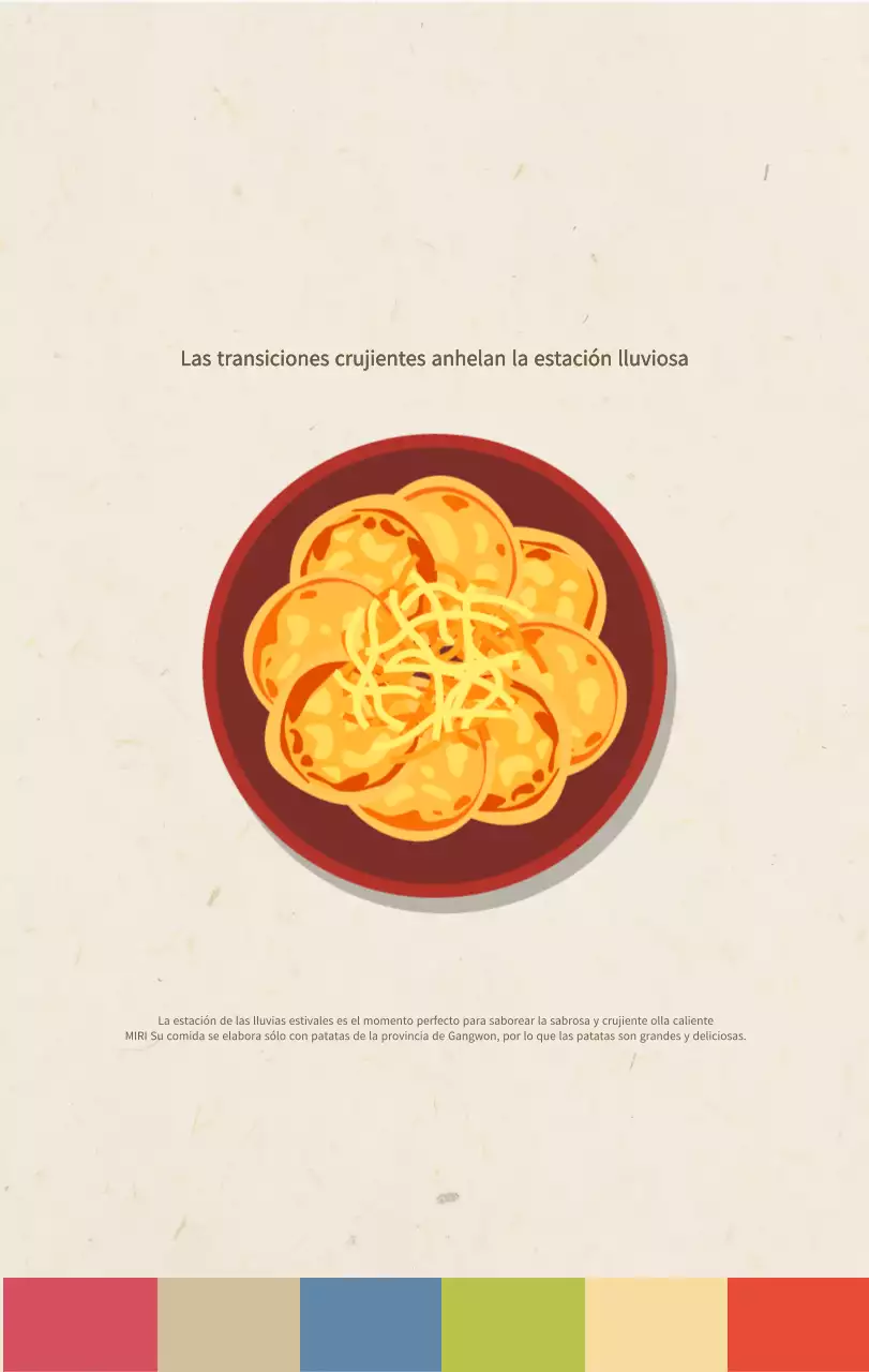 Calendario de comidas tradicionales en beige