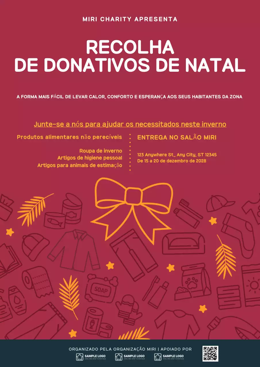 anúncio festivo simples de beneficência