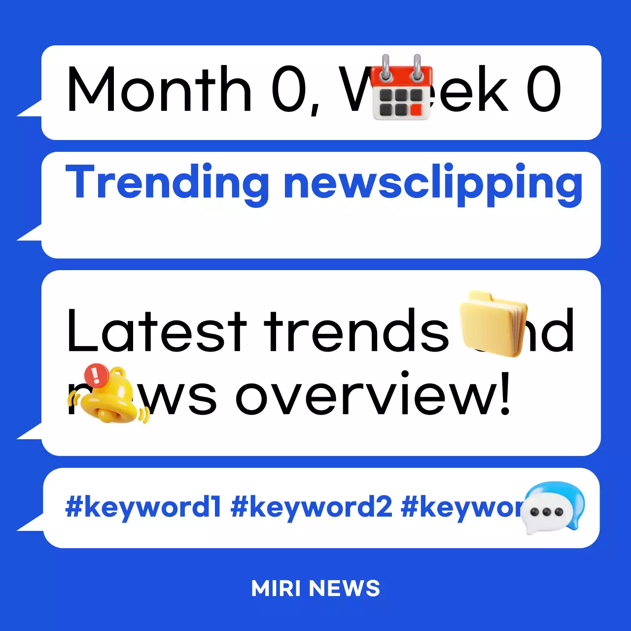 Pengumuman Berita Modern Biru di Media Sosial