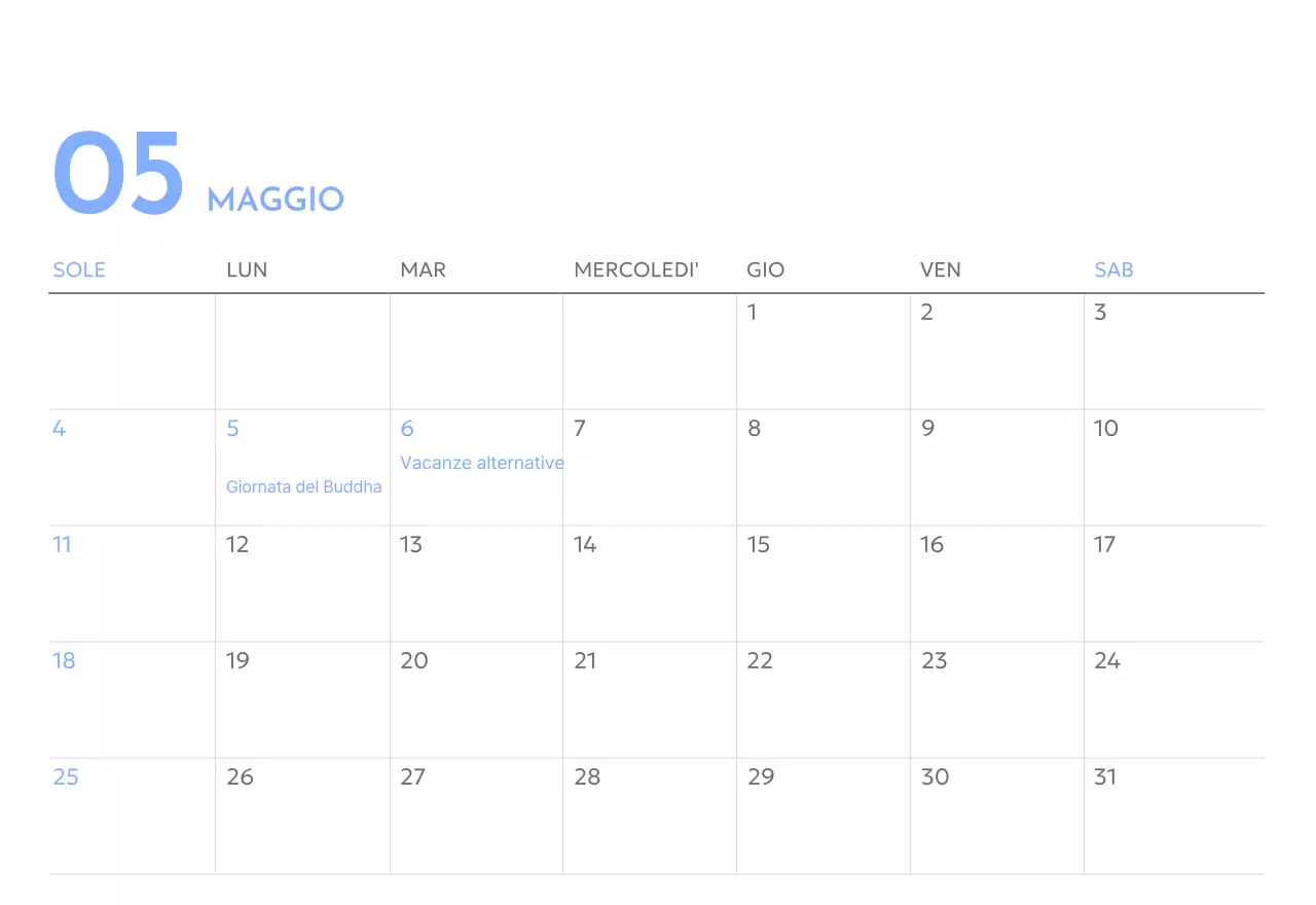 Calendario con foto tracciatore di obiettivi con un tocco di blu