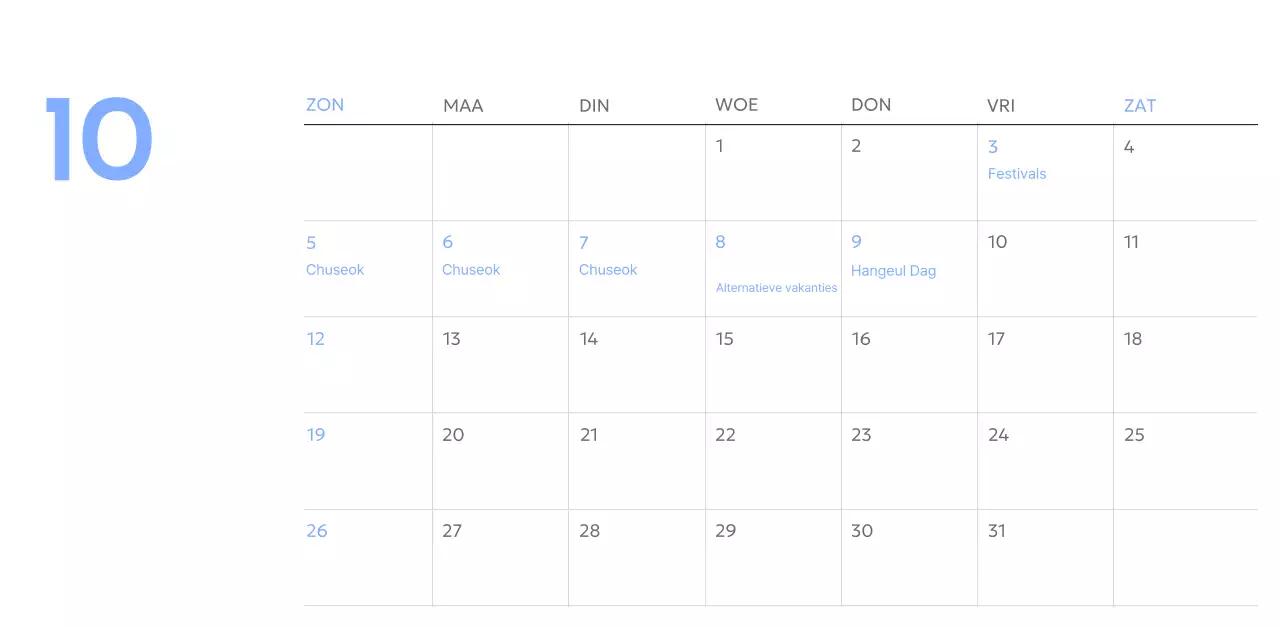 Photo goal tracker kalender met een vleugje blauw