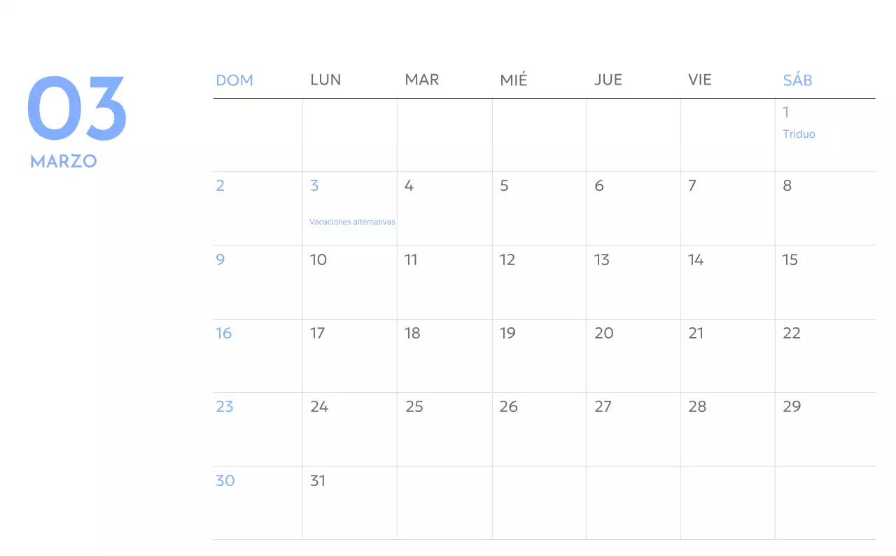 Calendario fotográfico de seguimiento de objetivos con un toque de azul