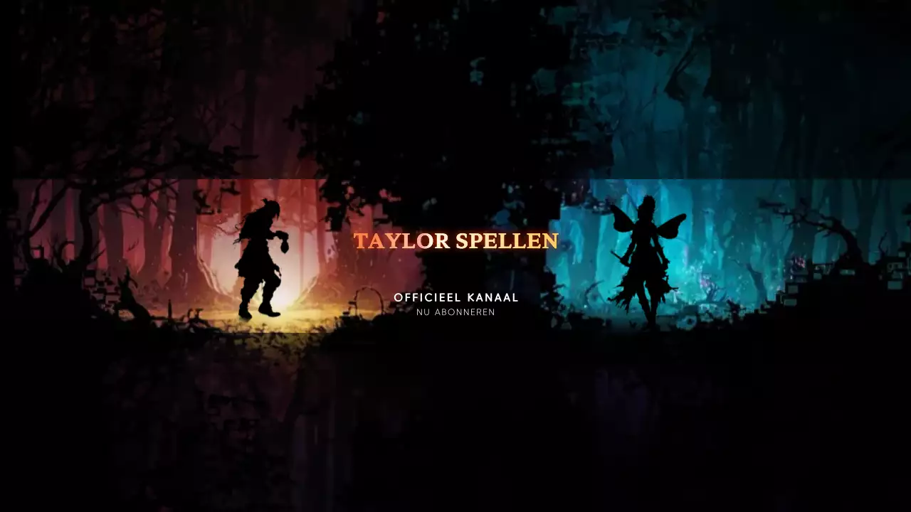 oranje blauw zwart youtube kanaal sjabloon spelletjes fantasie stijl