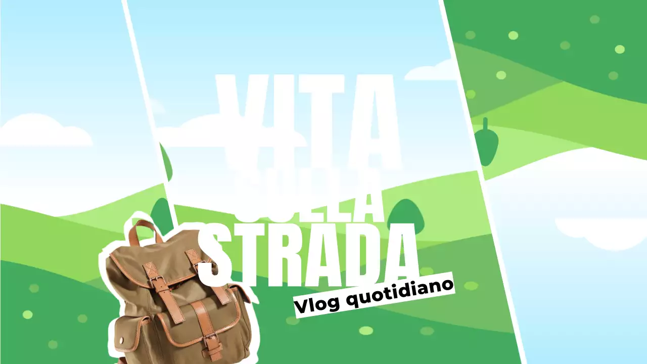 marrone blu verde viaggio vlog stile moderno