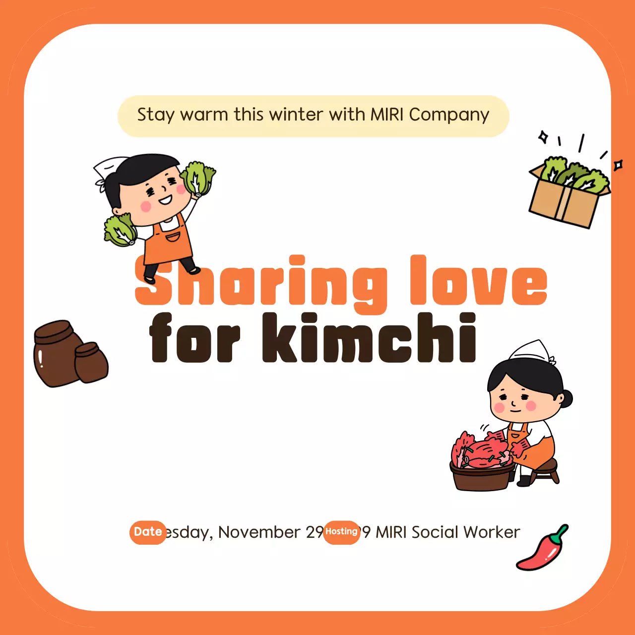 Bài đăng trên mạng xã hội về sự kiện Orange Simple Kimchi