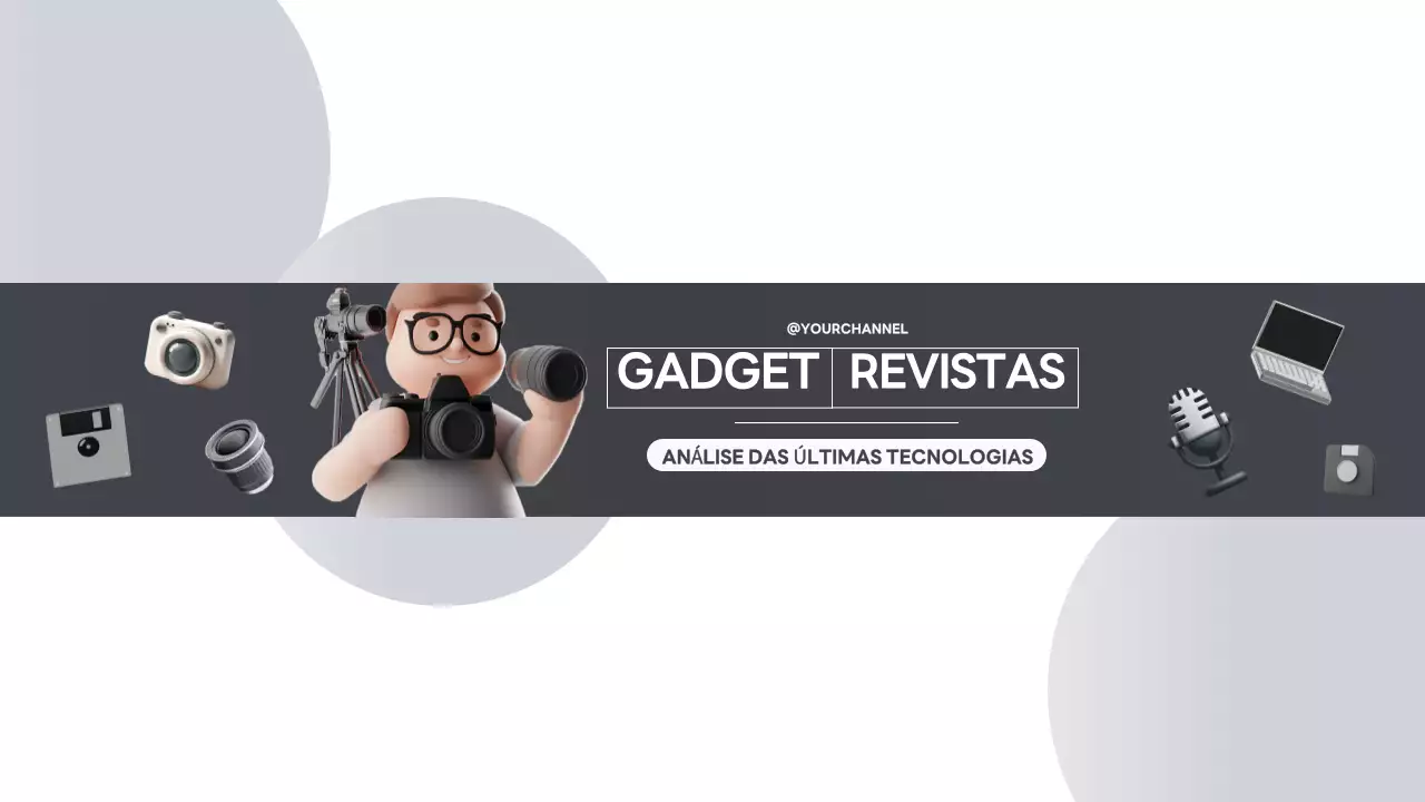 Anúncio de tecnologia moderna cinzenta