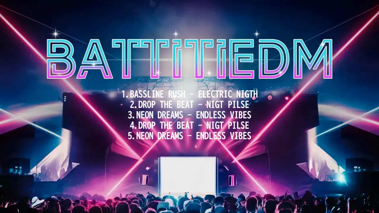 playlist di musica moderna al neon