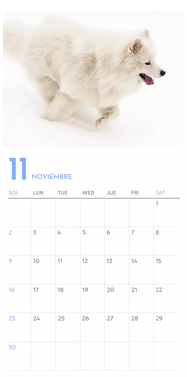 Calendario fotográfico de seguimiento de objetivos con un toque de azul