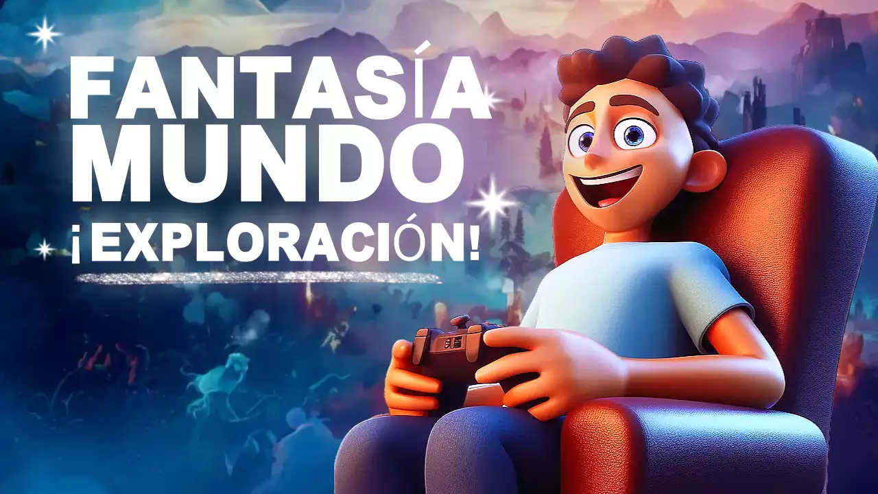 Publicidad de juegos de fantasía llenos de color